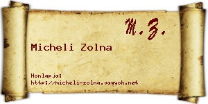 Micheli Zolna névjegykártya